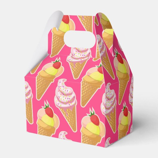 Kawaii-rosa Muster mit Erdbeereis Geschenkschachtel (Rückseite)