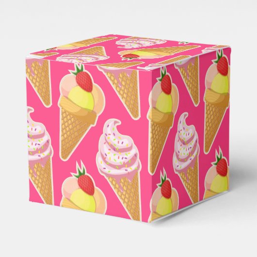 Kawaii-rosa Muster mit Erdbeereis Geschenkschachtel (Vorderseite)