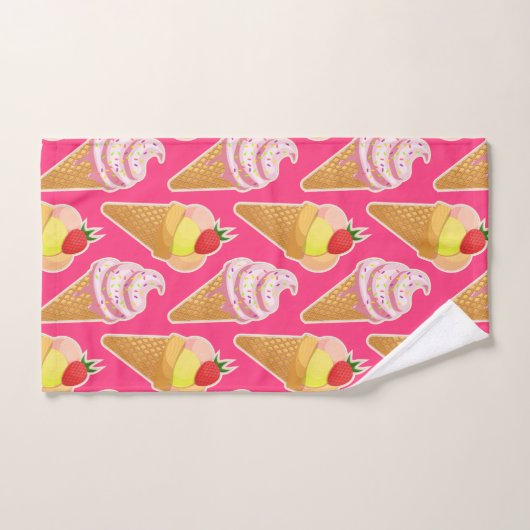 Kawaii-rosa Muster mit Erdbeereis Handtuch (Handtuch)