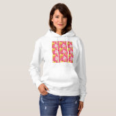 Kawaii-rosa Muster mit Erdbeereis Hoodie (Vorne ganz)