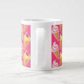 Kawaii-rosa Muster mit Erdbeereis Jumbo-Tasse (Rückseite)