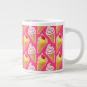 Kawaii-rosa Muster mit Erdbeereis Jumbo-Tasse (Rechts)