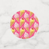 Kawaii-rosa Muster mit Erdbeereis Konfetti (Klein Vorderseite)