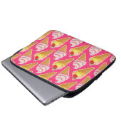 Kawaii-rosa Muster mit Erdbeereis Laptopschutzhülle (Vorne Knopf)