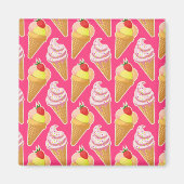 Kawaii-rosa Muster mit Erdbeereis Magnet (Vorne)