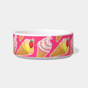 Kawaii-rosa Muster mit Erdbeereis  Napf