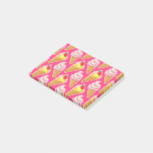 Kawaii-rosa Muster mit Erdbeereis Post-it Klebezettel (angewinkelt)
