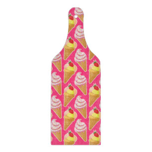 Kawaii-rosa Muster mit Erdbeereis Schneidebrett