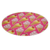 Kawaii-rosa Muster mit Erdbeereis Schneidebrett (Ecke)