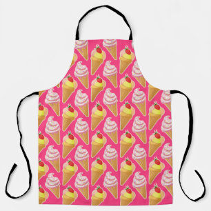 Kawaii-rosa Muster mit Erdbeereis Schürze