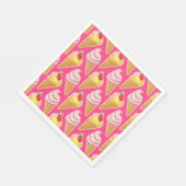 Kawaii-rosa Muster mit Erdbeereis Serviette (Ecke)