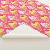 Kawaii-rosa Muster mit Erdbeereis Sherpadecke (3/4)