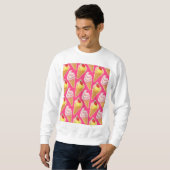 Kawaii-rosa Muster mit Erdbeereis Sweatshirt (Vorne ganz)