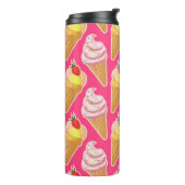 Kawaii-rosa Muster mit Erdbeereis Thermosbecher (Nach links gedreht)