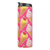 Kawaii-rosa Muster mit Erdbeereis Thermosbecher (Nach rechts gedreht)