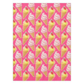 Kawaii-rosa Muster mit Erdbeereis Tischdecke (Vorderseite)