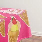 Kawaii-rosa Muster mit Erdbeereis Tischdecke (Beispiel)