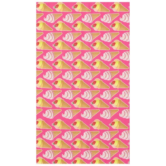 Kawaii-rosa Muster mit Erdbeereis Tischdecke (Vorderseite)