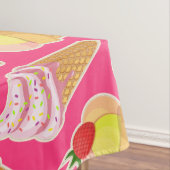 Kawaii-rosa Muster mit Erdbeereis Tischdecke (Beispiel)