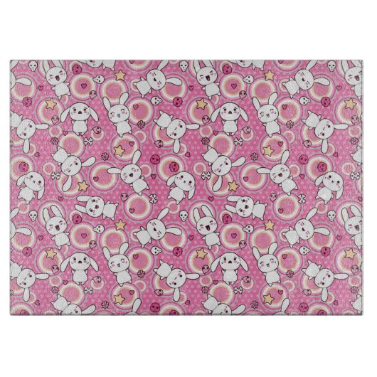 kawaii rosa Muster Schneidebrett (Vorderseite)