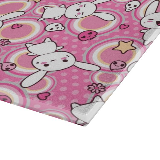 kawaii rosa Muster Schneidebrett (Ecke)