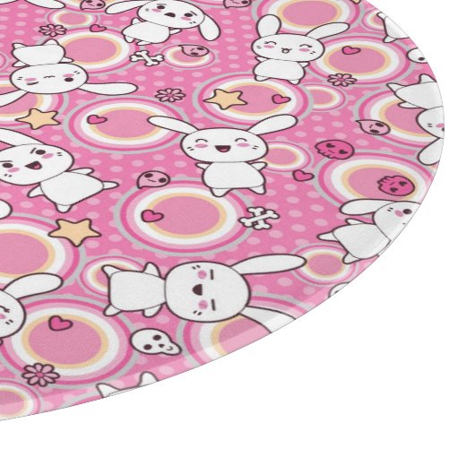 kawaii rosa Muster Schneidebrett (Ecke)