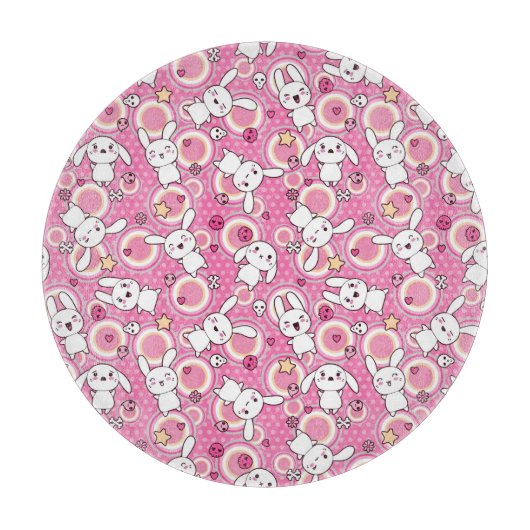 kawaii rosa Muster Schneidebrett (Vorderseite)
