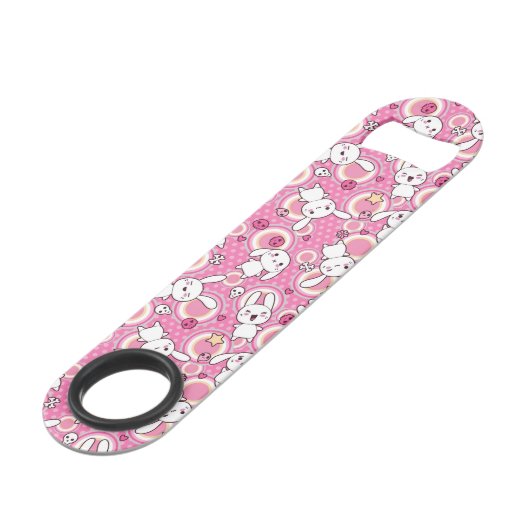 kawaii rosa Muster Speedflaschenöffner (Vorderseite Schrägansicht)