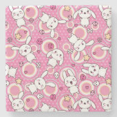 kawaii rosa Muster Steinuntersetzer (Vorderseite)
