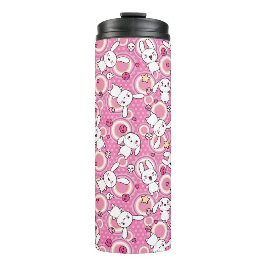 kawaii rosa Muster Thermosbecher (Vorderseite)