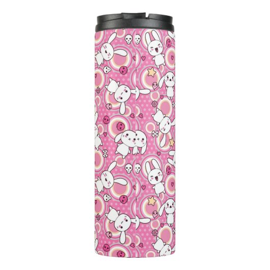kawaii rosa Muster Thermosbecher (Rückseite)