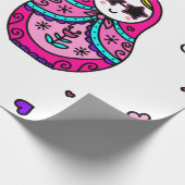 Kawaii Rosa Russische Puppe Geschenkpapier (Ecke)