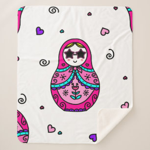 Kawaii Rosa Russische Puppe Sherpadecke