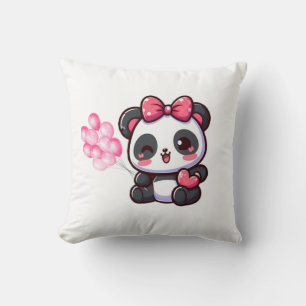 Kawaii-Rosafarbenes Kätzchen-Kissen mit Schleifen  Kissen