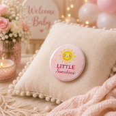 Kawaii Rosafarbenes Kleines Sonnenschein Button