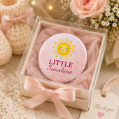 Kawaii Rosafarbenes Kleines Sonnenschein Button