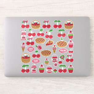 Kawaii Rote Kirsch-Schwingungen Süße Mädchen-Ästhe Aufkleber