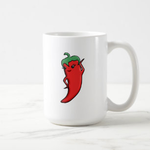 Kawaii rote scharfe Paprika-Diva Kaffeetasse