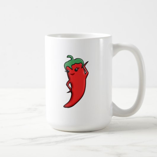Kawaii rote scharfe Paprika-Diva Kaffeetasse (Rechts)