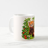 Kawaii Roter Panda Erdbeergarten Kaffeetasse (Vorderseite Links)