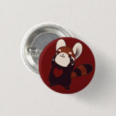 Kawaii roter Panda-Knopf-Abzeichen Button (Vorne & Hinten)