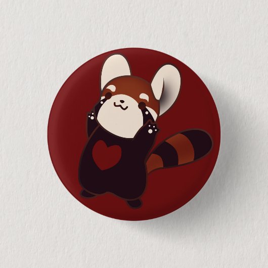 Kawaii roter Panda-Knopf-Abzeichen Button (Vorderseite)