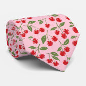 Kawaii-Rotes-Süßkirschen-Muster Krawatte (Gerollt)