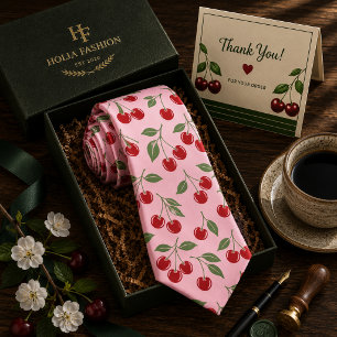 Kawaii-Rotes-Süßkirschen-Muster Krawatte