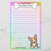 Kawaii rotes Wolljacken-Walisercorgi-Briefpapier Briefpapier (Vorderseite)