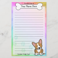 Kawaii rotes Wolljacken-Walisercorgi-Briefpapier