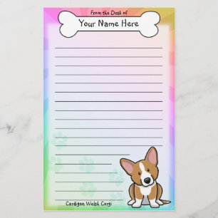 Kawaii rotes Wolljacken-Walisercorgi-Briefpapier Briefpapier