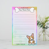 Kawaii rotes Wolljacken-Walisercorgi-Briefpapier Briefpapier (Stehend Vorderseite)