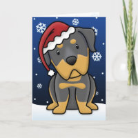 Kawaii Rottweiler Weihnachtskarte