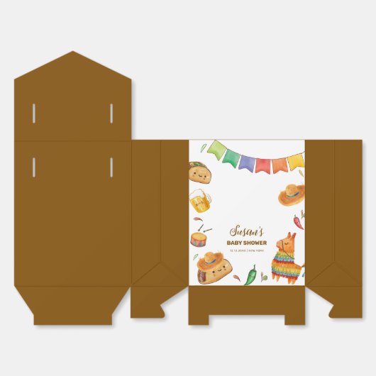Kawaii Rustic Fiesta Taco Bout Eine Babydusche Geschenkschachtel (Ungefaltet)